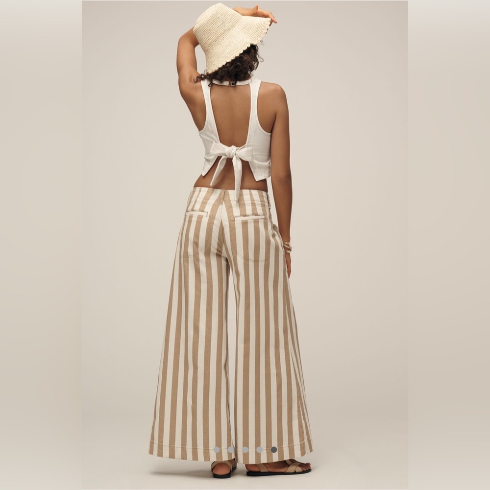 NWT Anthropologie Maeve High-Rise Wide-Leg Striped Jeans 30 - Picture 5 of 12